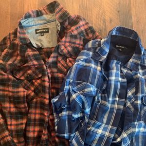 2 Burnside Men's Flannel Shirts, sz XL